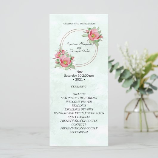 Elegant Wedding Program. (Staand voorkant)