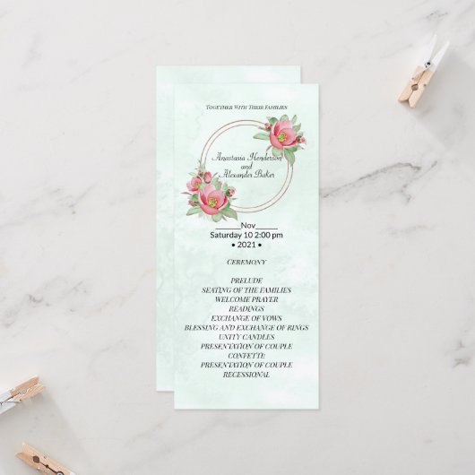 Elegant Wedding Program. (Voorkant / Achterkant in situ)