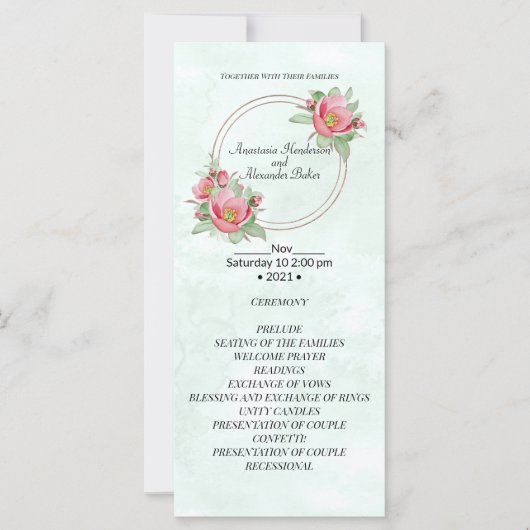 Elegant Wedding Program. (Voorkant)