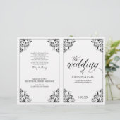 Elegant Wedding Program Booklet - Nadine (zwart) (Staand voorkant)