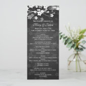 Elegant Wedding Program Cherry Blossom Black Programma (Staand voorkant)