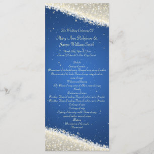 Elegant Wedding Program Dazzling Sparkles Blue Programma