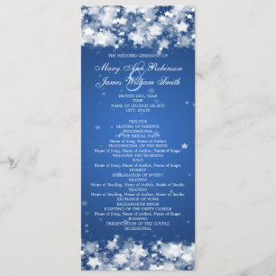 Elegant Wedding Program Dazzling Stars Blue Programma