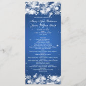 Elegant Wedding Program Dazzling Stars Blue Programma (Voorkant)
