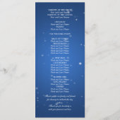 Elegant Wedding Program Dazzling Stars Blue Programma (Achterkant)