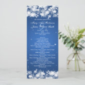 Elegant Wedding Program Dazzling Stars Blue Programma (Staand voorkant)