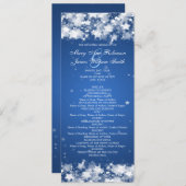 Elegant Wedding Program Dazzling Stars Blue Programma (Voorkant / Achterkant)