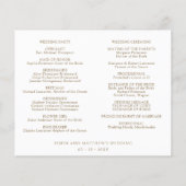 Elegant Wedding Program en tijdlijn in Gold (Achterkant)