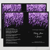 Elegant Wedding Program Falling Stars Paars (Voorkant / Achterkant)