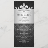 Elegant Wedding Program Fleur De Lis Black Programma (Voorkant)
