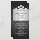 Elegant Wedding Program Fleur De Lis Black Programma (Voorkant / Achterkant)