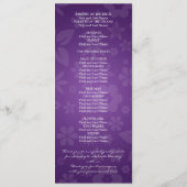 Elegant Wedding Program Flowery Heart Paars Programma (Achterkant)