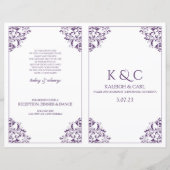 Elegant Wedding Program - Foldover Booklet - Plum (Voorkant)