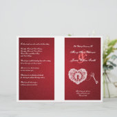 Elegant Wedding Program Key in Mijn hart Rood (Staand voorkant)