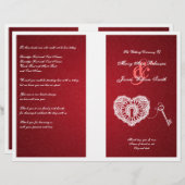 Elegant Wedding Program Key in Mijn hart Rood (Voorkant / Achterkant)