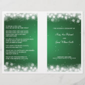 Elegant Wedding Program Magic Sparkle Green (Voorkant)