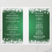 Elegant Wedding Program Magic Sparkle Green (Achterkant)