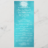 Elegant Wedding Program Modern Hearts Blue Programma (Voorkant)