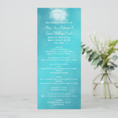 Elegant Wedding Program Modern Hearts Blue Programma (Staand voorkant)