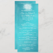 Elegant Wedding Program Modern Hearts Blue Programma (Voorkant / Achterkant)