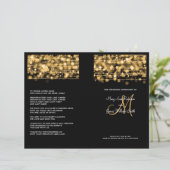 Elegant Wedding Program Party Sparkles Gold (Staand voorkant)