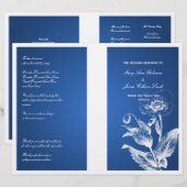 Elegant Wedding Program Poppy Blue (Voorkant / Achterkant)