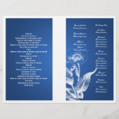 Elegant Wedding Program Poppy Blue (Achterkant)