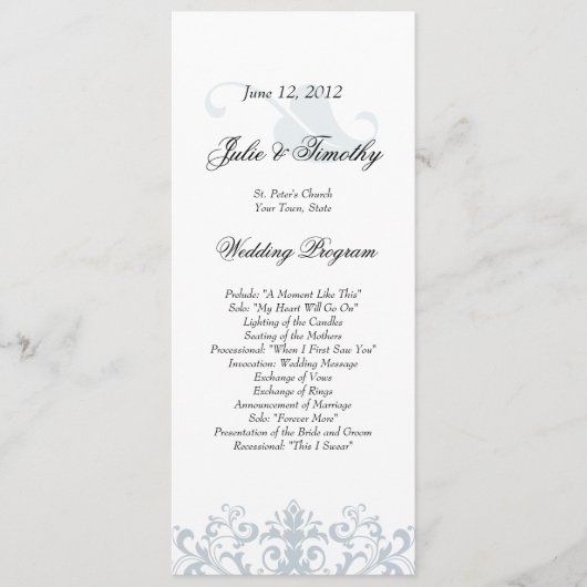 Elegant Wedding Program Programma (Voorkant)