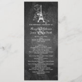 Elegant Wedding Program Romantic Paris Black Programma (Voorkant)