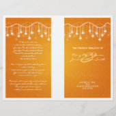 Elegant Wedding Program Shimmering Stars Oranje (Voorkant)
