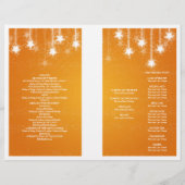 Elegant Wedding Program Shimmering Stars Oranje (Achterkant)