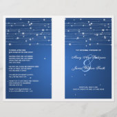 Elegant Wedding Program Sparging Lines Sapphire (Voorkant)