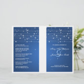 Elegant Wedding Program Sparging Lines Sapphire (Staand voorkant)
