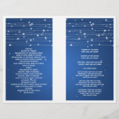 Elegant Wedding Program Sparging Lines Sapphire (Achterkant)