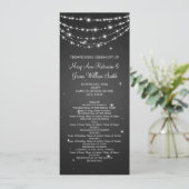 Elegant Wedding Program Sparking Chain Black Programma (Staand voorkant)