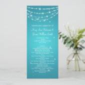 Elegant Wedding Program Sparking Chain Blue Programma (Staand voorkant)