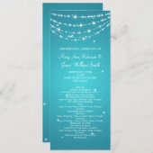Elegant Wedding Program Sparking Chain Blue Programma (Voorkant / Achterkant)