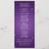 Elegant Wedding Program Star Sparkle Paars Programma (Achterkant)