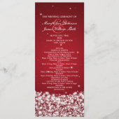 Elegant Wedding Program Star Sparkle Red Programma (Voorkant)