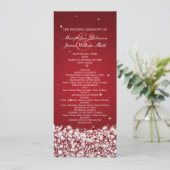 Elegant Wedding Program Star Sparkle Red Programma (Staand voorkant)