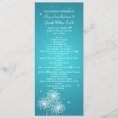 Elegant Wedding Program Summer Sparkle Turquoise Programma (Voorkant)