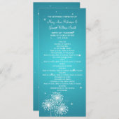 Elegant Wedding Program Summer Sparkle Turquoise Programma (Voorkant / Achterkant)