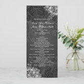 Elegant Wedding Program  Swirls Black Programma (Staand voorkant)