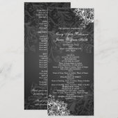 Elegant Wedding Program  Swirls Black Programma (Voorkant / Achterkant)