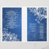 Elegant Wedding Program Swirls Blue (Achterkant)
