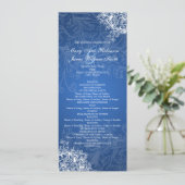 Elegant Wedding Program Swirls Blue Programma (Staand voorkant)