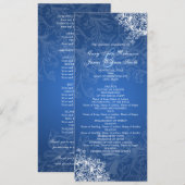 Elegant Wedding Program Swirls Blue Programma (Voorkant / Achterkant)