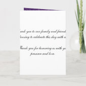 Elegant Wedding Program Swirls Paars Programma (Achterkant)