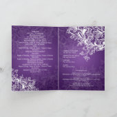 Elegant Wedding Program Swirls Paars Programma (Binnen)