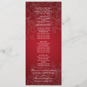 Elegant Wedding Program Swirls Red Programma (Achterkant)
